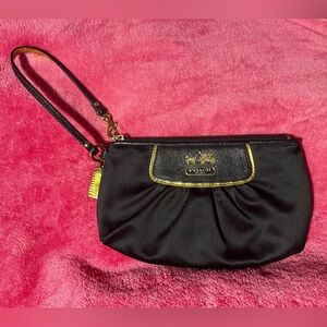 Coach Amanda Satin Black Wristlet